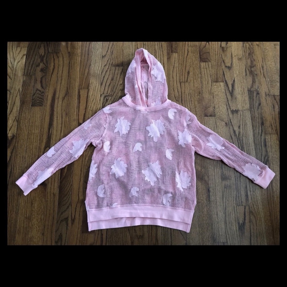 Target Art Class Pink Floral Crochet Net Long Sleeve Hoodie Girl’s XL 14-16 - Picture 9 of 10